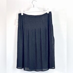 Vintage Jonathan Martin M Skirt Black Side Zip Smocked waist micro pleat New